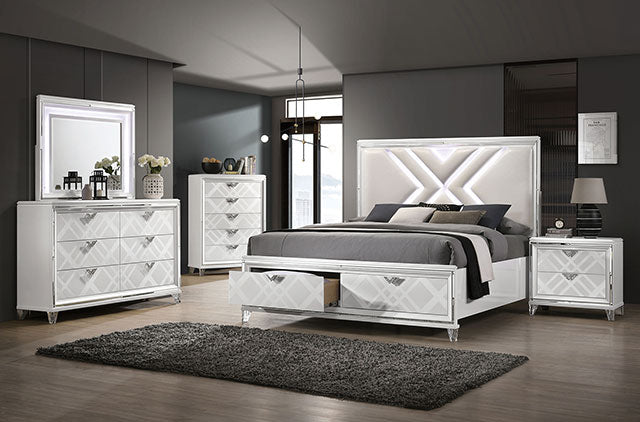 Emmeline 4 & 5 Piece Queen Bedroom Set Gray & White - Sweet Furniture (Columbus, Ohio)