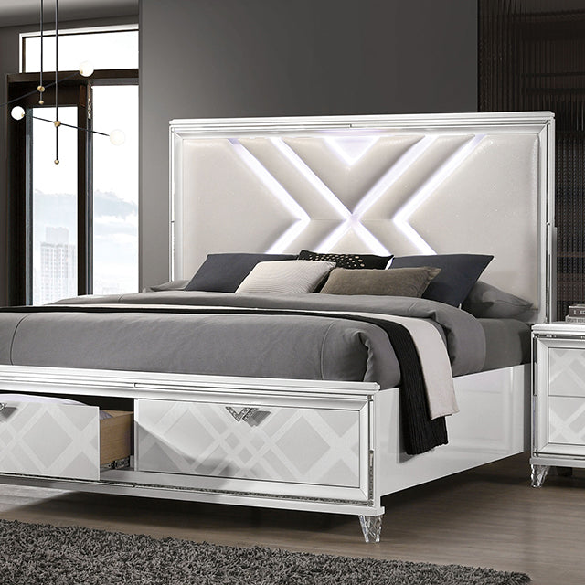 Emmeline 4 & 5 Piece Queen Bedroom Set Gray & White - Sweet Furniture (Columbus, Ohio)