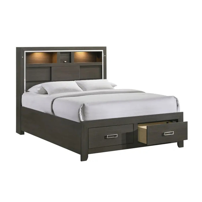 Elements International Sasha King Music Bed in Charcoal
