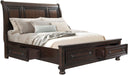 Elements International Kingston King with Footboard and Rail Storage Bed in Walnut image