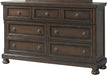 Elements International Kingston 7 Drawers Dresser in Walnut image