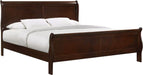 Elements International Louis Philippe King Panel Bed in Cherry image