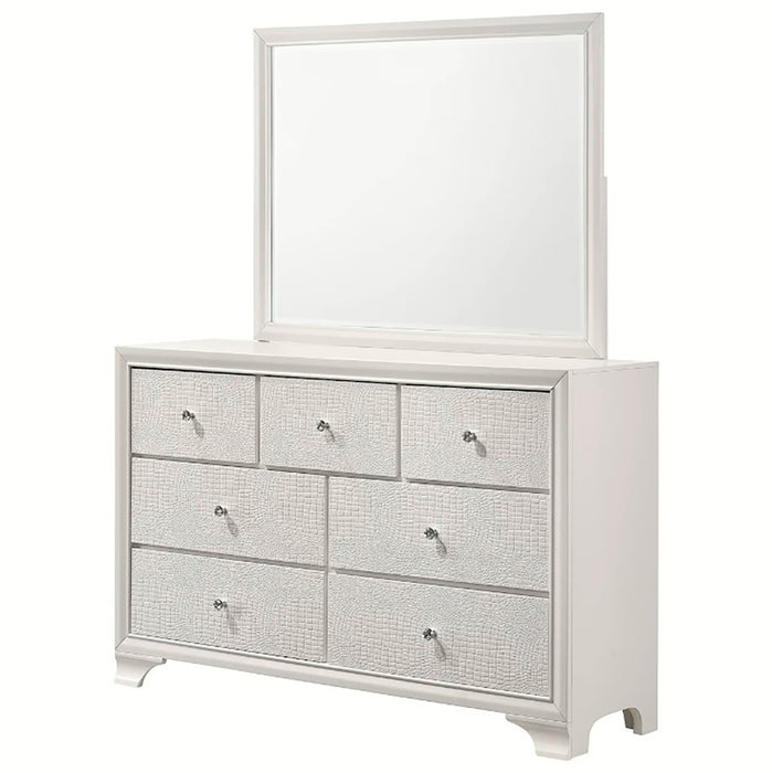 Crown Mark Furniture Lyssa Dresser Mirror in White
