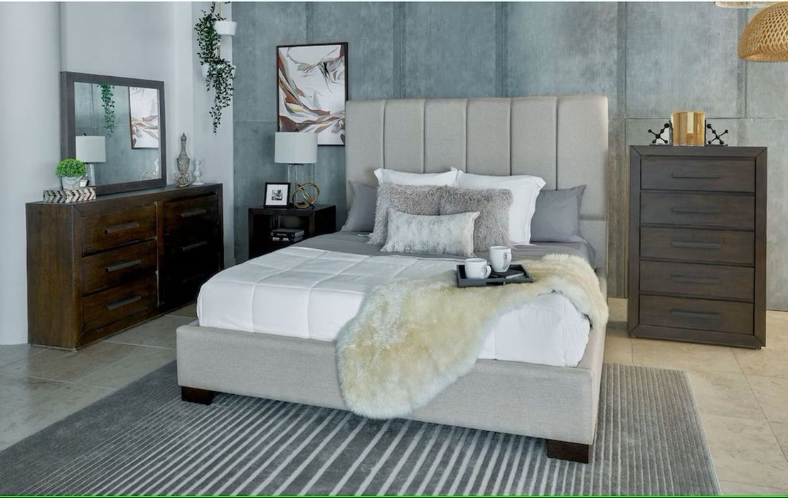 Elements International Magnum Queen Panel Bed in Grey