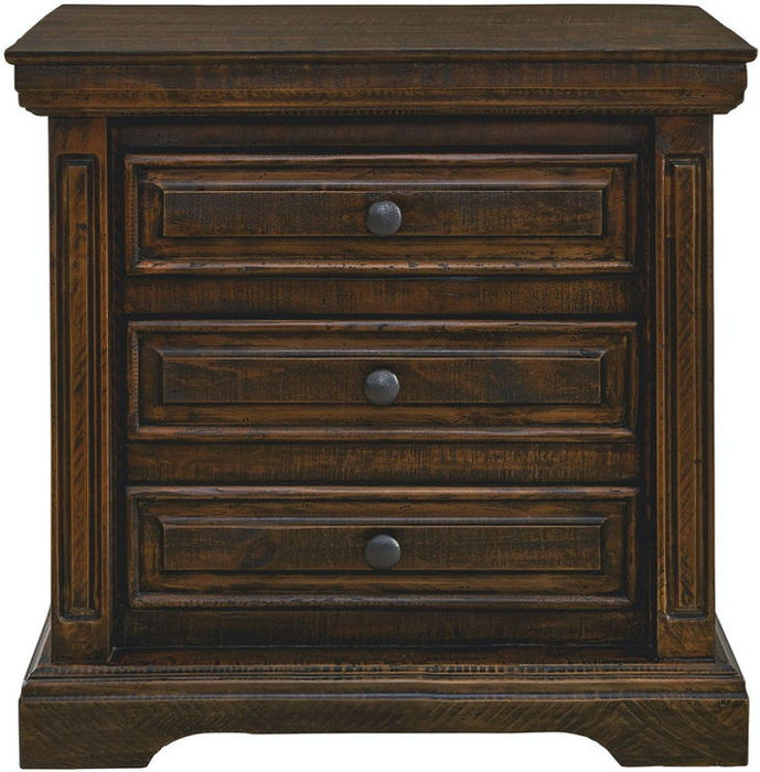 Elements International Condesa Tobacco 3 Drawer Nightstand in Brown image