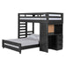 Elements International Vista Twin over Full Basic Loft Bed with Desk in Grey image