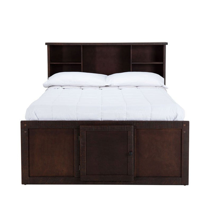 Elements International Vista Captain Bed Twin Storage Bed in Brown