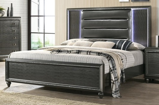 Elements International Moonstone Queen Panel Bed in Gray image
