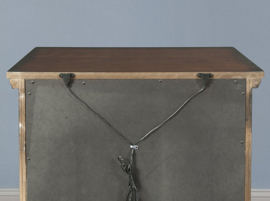 Elements International Kingston 3 Drawers Nightstand w/ Power in Walnut