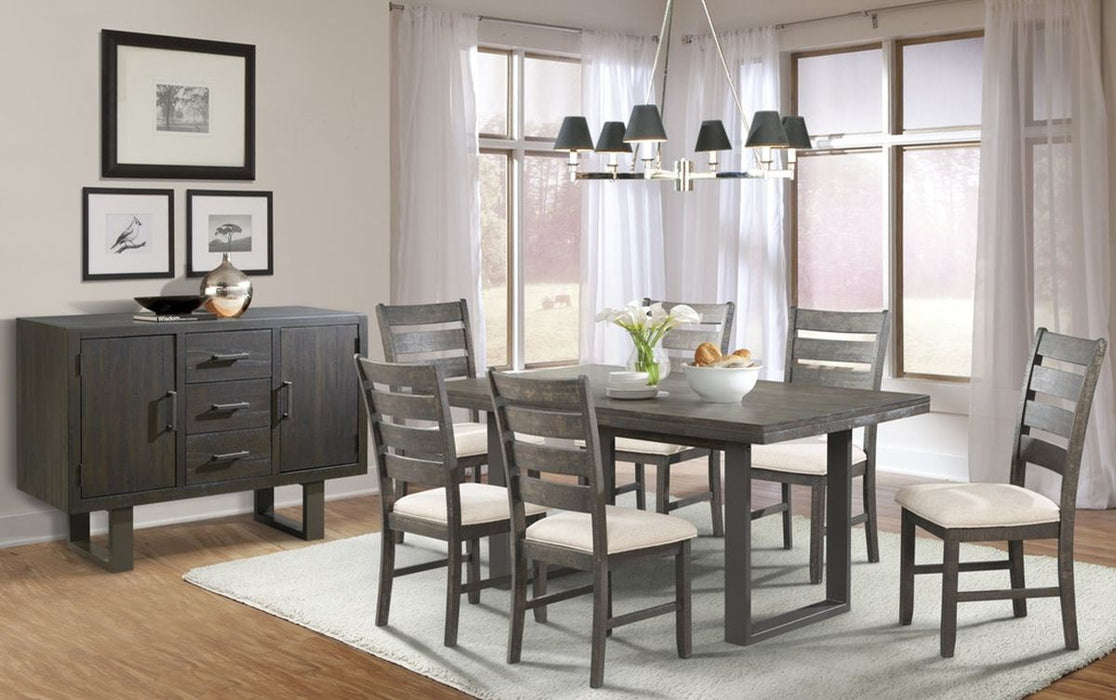 Elements International Sawyer Rectangular Dining Table in Smokey Dark Ash