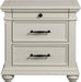 Elements International Slater 3 Drawer Nightstand with USB Port in White image